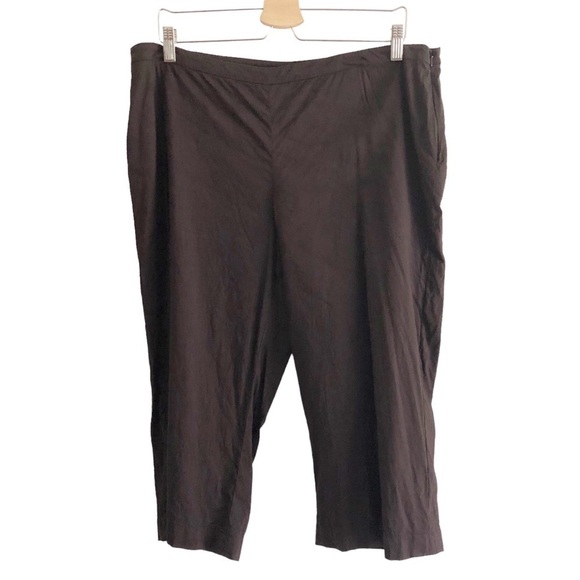 Eileen Fisher Capri Crop Pants Side Zip Brown Size Large - Picture 7 of 7